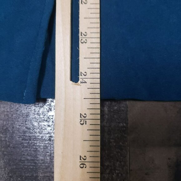 𝅺TEAL Blue Faux Suede Button Up Long Sleeves Blouse Shacket Collared Plus Size - Picture 4 of 9